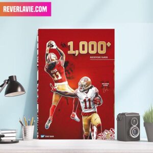 San Francisco 49ers NFL Team Congratulations 1K Receiving Yards Home Decorations Canvas-Poster