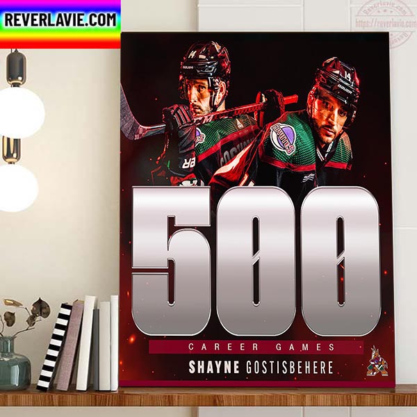 Shayne Gostisbehere 500 Career NHL Games For Arizona Coyotes Home Decor Poster Canvas Shayne Gostisbehere 500 Career NHL Games For Arizona Coyotes Home Decor Poster Canvas
