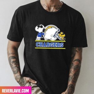 Snoopy x Woodstock Los Angeles Chargers Style T-Shirt