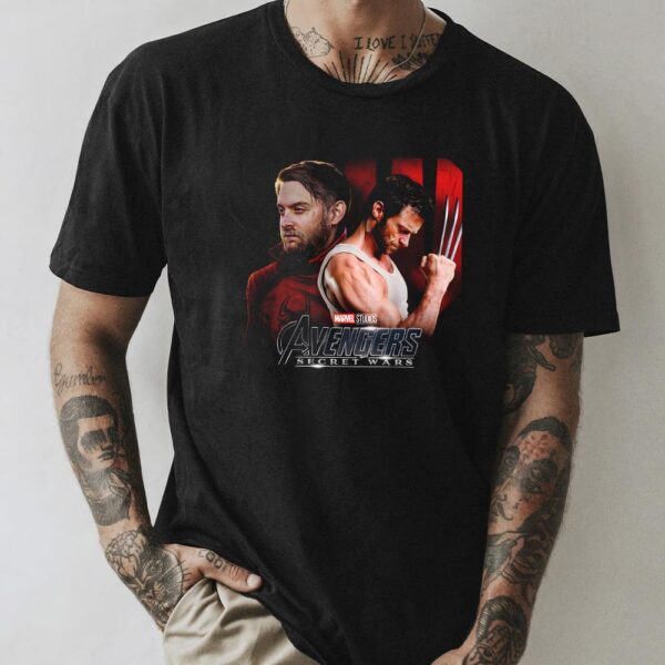 Tobey Maguire As Spiderman x Hugh Jackman as Wolverine In Avengers Secret Wars Marvel Studios Premium T-Shirt
