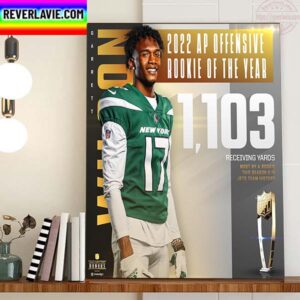 2022 AP NFL Offensive Rookie Of The Year Is Garrett Wilson New York Jets Home Decor Poster Canvas