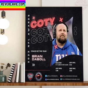 2022 NFL Awards Brian Daboll Is Coach Of The Year With New York Giants Home Decor Poster Canvas