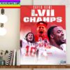 2023 Super Bowl LVII Champions Are Kansas City Chiefs Home Decor Poster Canvas