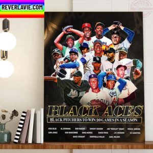 Black Aces Black Pitchers To Win 20 Games In A Season Home Decor Poster Canvas