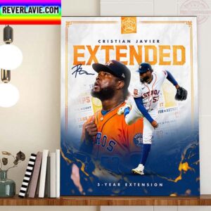 Cristian Javier Extended Houston Astros MLB Home Decor Poster Canvas