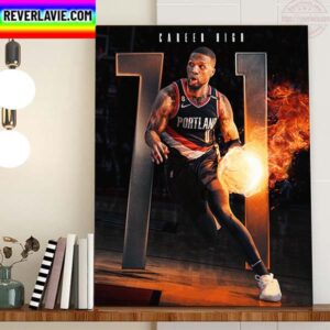 Damian Lillard Career High With 71 Points Home Decor Poster Canvas
