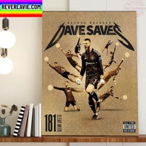 David de Gea 181 Clean Sheets Most Of United History Home Decor Poster Canvas