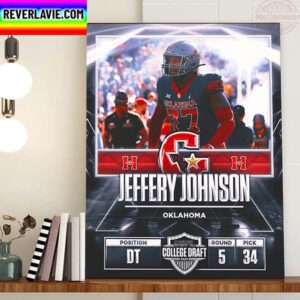 Houston Gamblers In The 2023 USFL College Draft Select DT Jeffery Johnson From Oklahoma Home Decor Poster Canvas