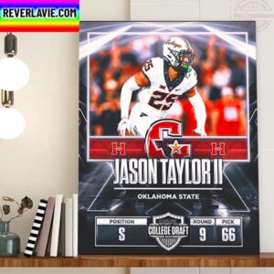 Houston Gamblers In The 2023 USFL College Draft Select S Jason Taylor II From Oklahoma State Home Decor Poster Canvas