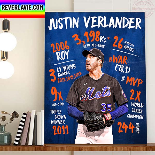 Justin Verlander All Titles In The Career MLB And New York Mets Home Decor Poster Canvas Justin Verlander All Titles In The Career MLB And New York Mets Home Decor Poster Canvas