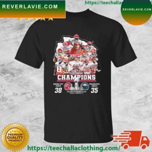 Kansas City Chiefs 2023 Super Bowl Champions Chiefs 38 Eagles 35 Signatures T-shirt
