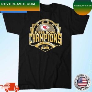 Kansas City Chiefs Majestic Threads Super Bowl LVII Champions Luxe Foil T-shirt