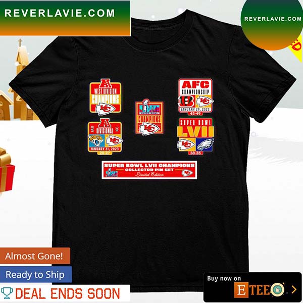 Kansas City Chiefs Super Bowl LVII Champions Five-Piece T-shirt Kansas City Chiefs Super Bowl LVII Champions Five-Piece T-shirt