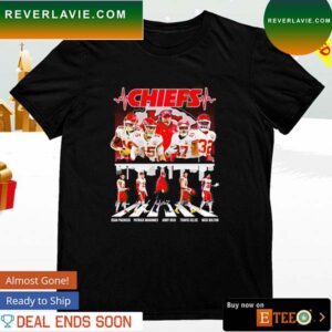 Kansas City Chiefs heartbeat team mirror walk signatures T-shirt