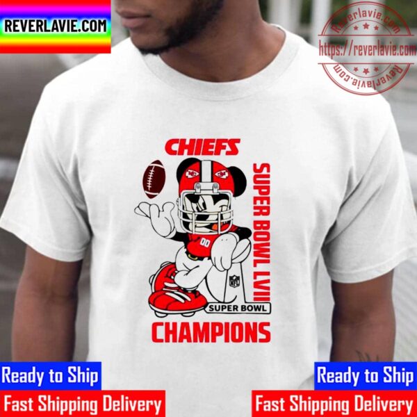 Kansas City Chiefs x Mickey Mouse 2023 Super Bowl LVII Champions Unisex T-Shirt