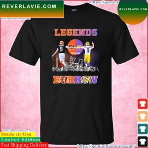 Legends Joe Burrow Cincinnati Bengals And Lsu Tigers Signatures T-Shirt