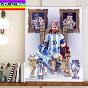 Lionel Messi Take Home The Best FIFA Mens Player Award 2022 Home Decor Poster Canvas