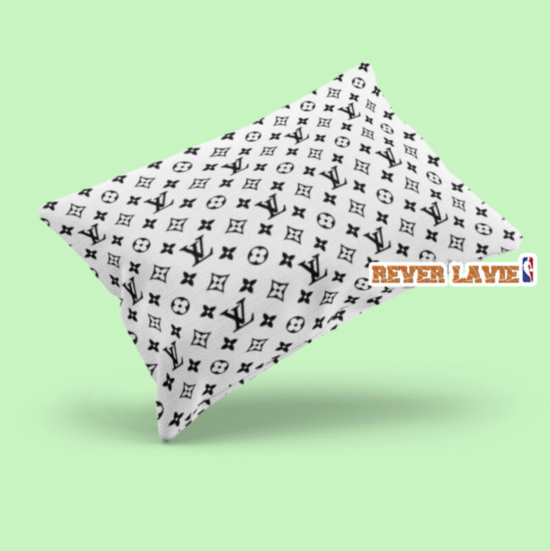 Louis Vuitton Black and White Monogram Comforter Bedding Set Pillow