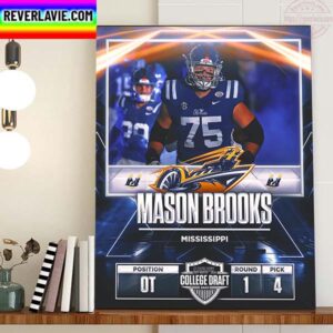 Memphis Showboats In The 2023 USFL College Draft Select OT Mason Brooks Home Decor Poster Canvas