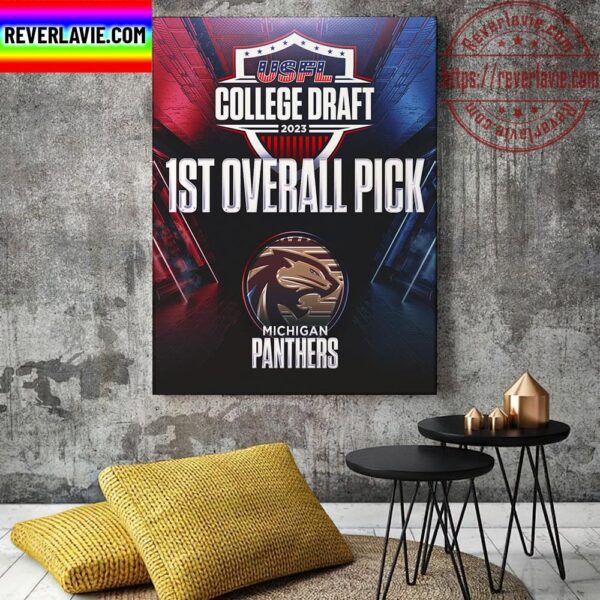 Michigan Panthers 1st Overall Pick In The 2023 USFL College Draft Home Decor Poster Canvas