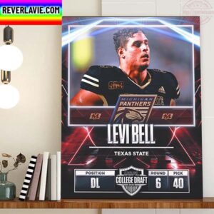 Michigan Panthers In The 2023 USFL College Draft Select DL Levi Bell Home Decor Poster Canvas