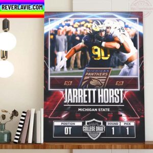 Michigan Panthers In The 2023 USFL College Draft Select Jarrett Horst From Michigan State Home Decor Poster Canvas