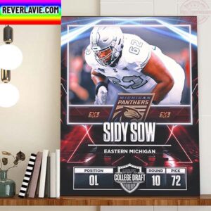 Michigan Panthers In The 2023 USFL College Draft Select OL Sidy Sow Home Decor Poster Canvas