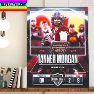 Michigan Panthers In The 2023 USFL College Draft Select QB Tanner Morgan Home Decor Poster Canvas