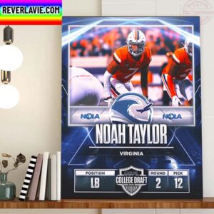 New Orleans Breakers In The 2023 USFL College Draft Select LB Noah Taylor From Virginia Football Home Decor Poster Canvas