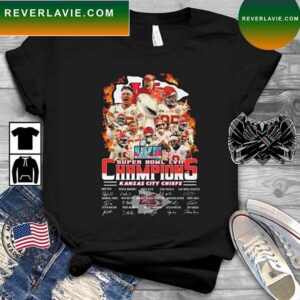 Official Kansas City Chiefs 2023 Super Bowl LVII Champions Signatures T-shirt