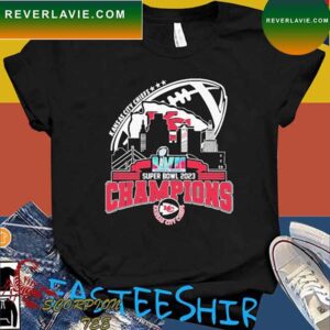 Official Kansas city Chiefs skyline super bowl lviI 2023 champions T-shirts