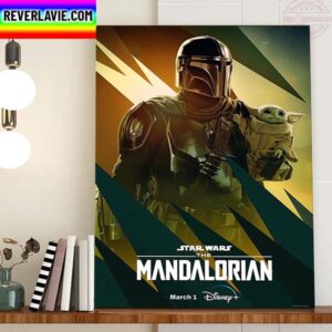 Pedro Pascal As The Mandalorian With Grogu In Star Wars The Mandalorian Home Decor Poster Canvas