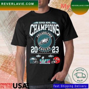 Philadelphia Eagles Vs Kansas City Chiefs 2018-2023 Super Bowl Champions 2023 T-shirt