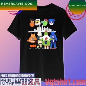 Philadelphia Sports City Mascots Gritty Swoop Phillie Phanatic and Franklin the Dog T-shirt