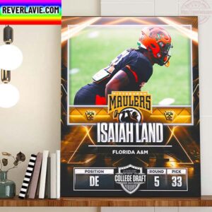 Pittsburgh Maulers In The 2023 USFL College Draft Select Isaiah Land Home Decor Poster Canvas