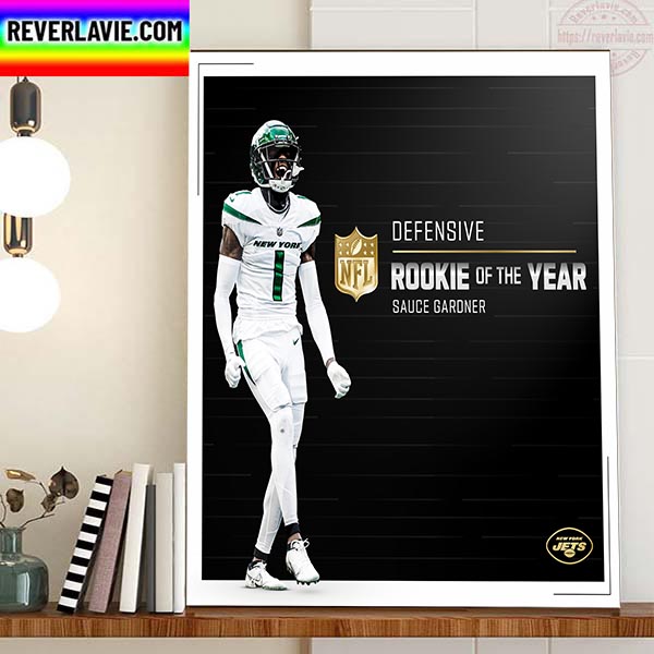 Sauce Gardner Is The 2022 AP NFL Defensive Rookie Of The Year Home Decor Poster Canvas Sauce Gardner Is The 2022 AP NFL Defensive Rookie Of The Year Home Decor Poster Canvas