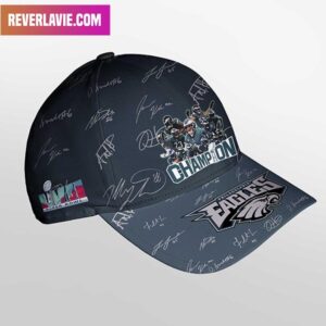Super Bowl LVII 2023 Champions Philadelphia Eagles Winner All Team Signatures Hat