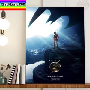 The Flash 2023 Worlds Collide Official Teaser Poster Home Decor Poster Canvas
