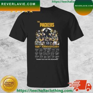 The Green Bay Packers 104th Anniversary 1919-2023 Thank You For The Memories Signatures T-shirt