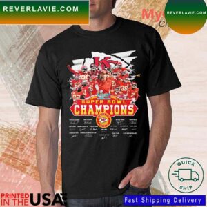 The Kansas City Chiefs 2023 LVII Super Bowl Champions Signatures T-shirt