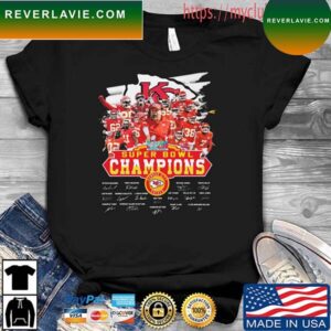 The Kansas City Chiefs 2023 LVII Super Bowl Champions Signatures T-shirt
