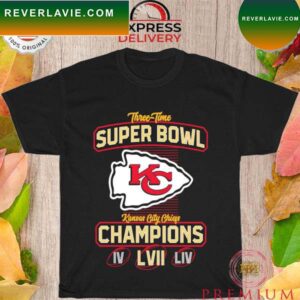 Three time super bowl Kansas city Chiefs Champions IV LIV LVII T-shirt