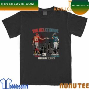 Travis Kelce and Jason Kelce The Kelce Bowl LVII February 12 2023 signatures City T-shirt