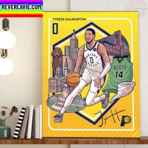 Tyrese Haliburton Of Indiana Pacers In A Special Trading Card Home Decor Poster Canvas