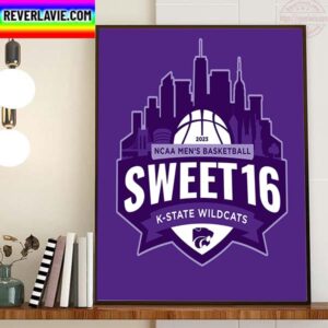 2023 NCAA Mens Basketball Sweet 16 K State Wildcats Home Decor Poster Canvas