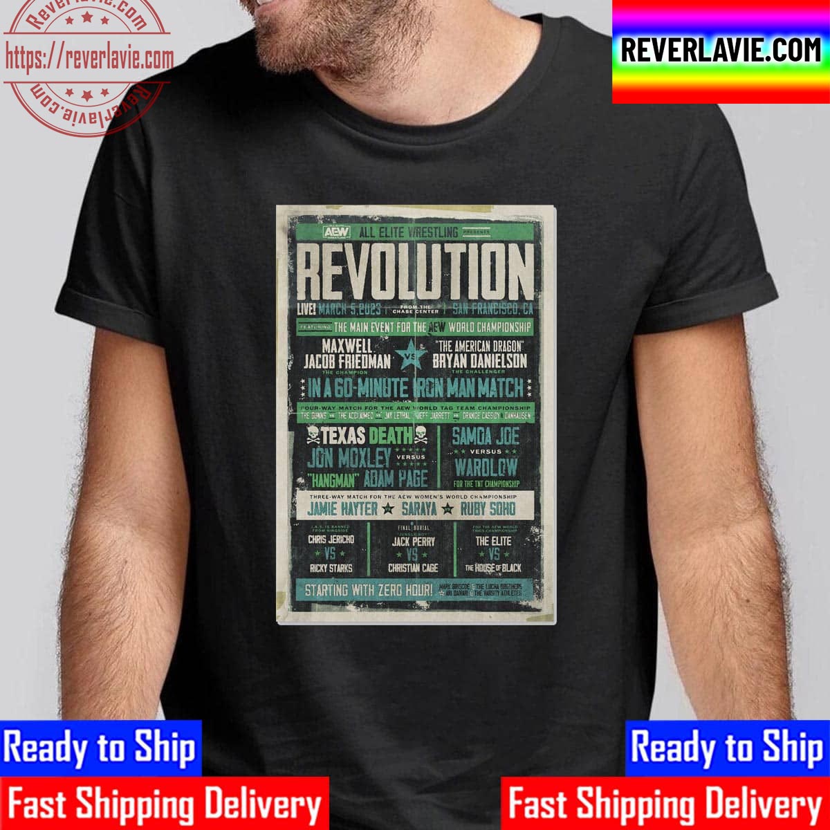 AEW Revolution 2023 Event Unisex T-Shirt AEW Revolution 2023 Event Unisex T-Shirt