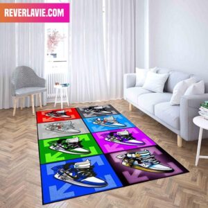 Blue Air Jordan Sneaker Rug Home Decor - REVER LAVIE