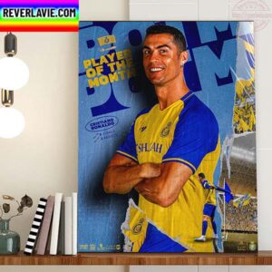 Al Nassr FC Player Of The Month Is Cristiano Ronaldo Home Decor Poster Canvas