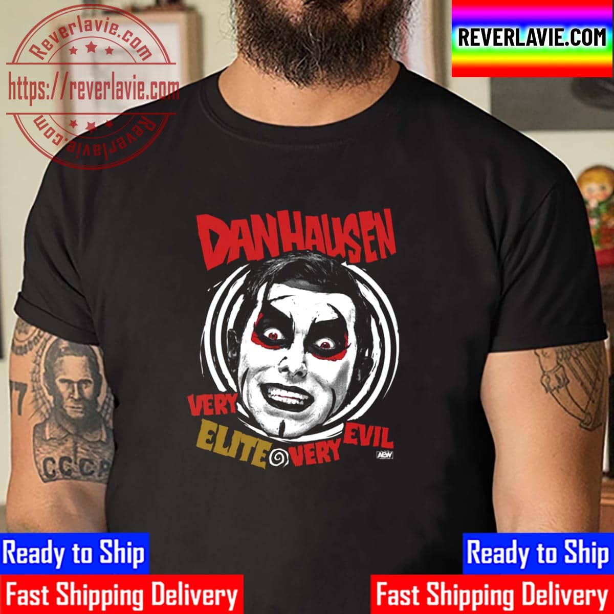 All Elite Wrestling Danhausen Very Elite Very Evil Unisex T-Shirt All Elite Wrestling Danhausen Very Elite Very Evil Unisex T-Shirt