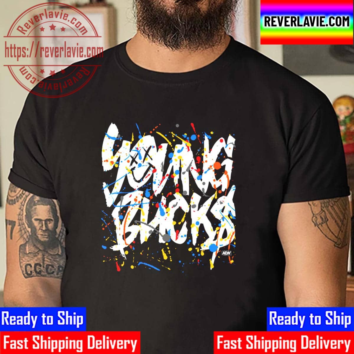 All Elite Wrestling Young Bucks Smile Splatter Unisex T-Shirt All Elite Wrestling Young Bucks Smile Splatter Unisex T-Shirt